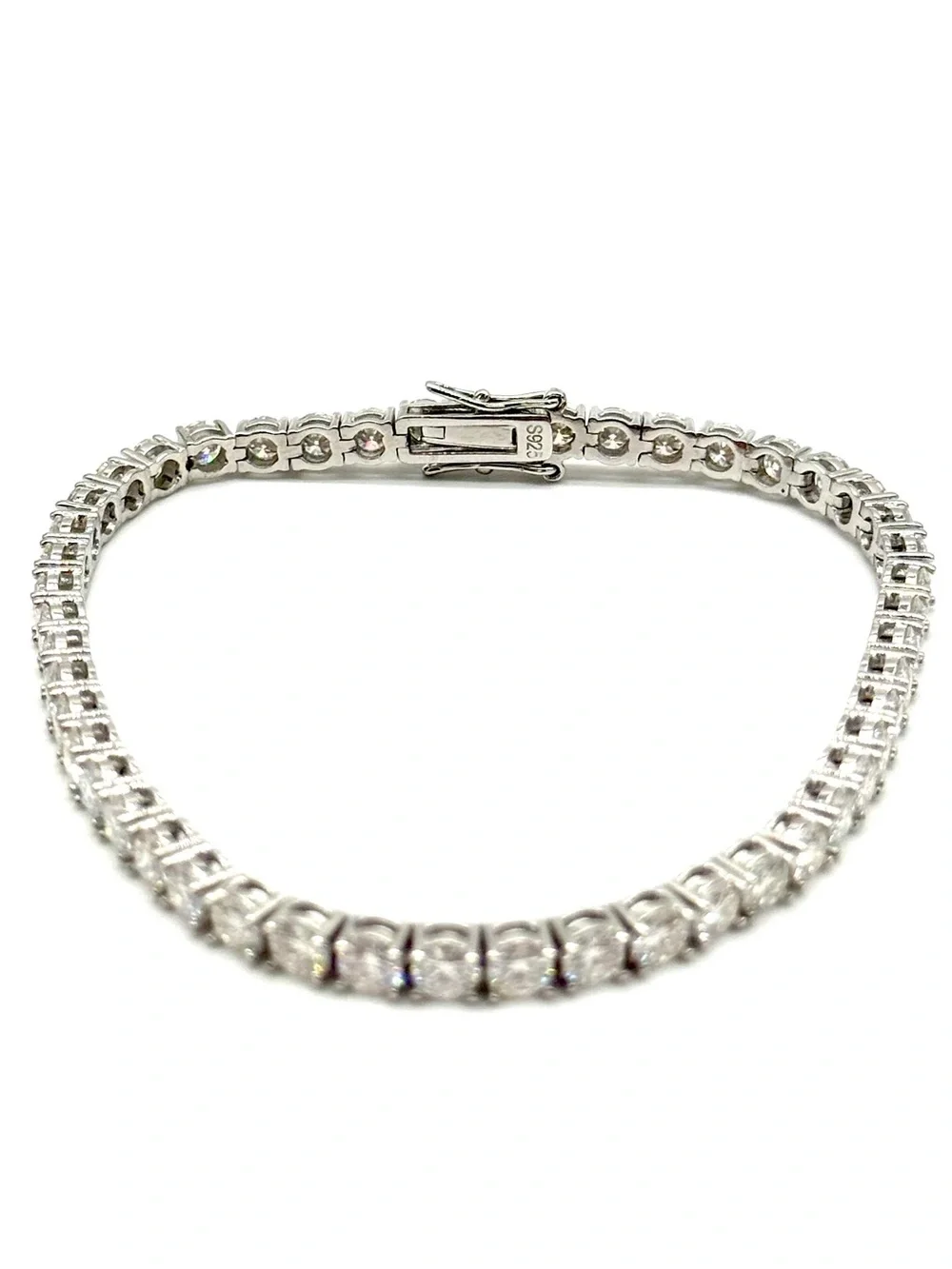 925 Silver, 14.4CTW Moissanite Tennis Bracelet - 8